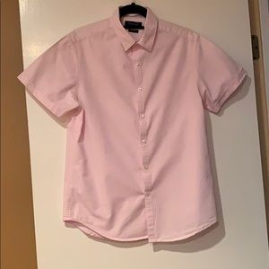 Pink short sleeve button down